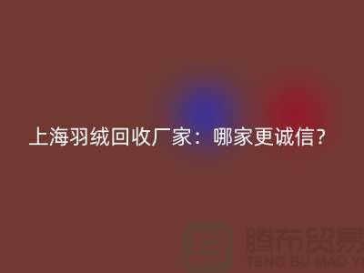 ### 揭秘上海羽绒回收厂家：哪家更诚信？腾布贸易ShtengHu.com